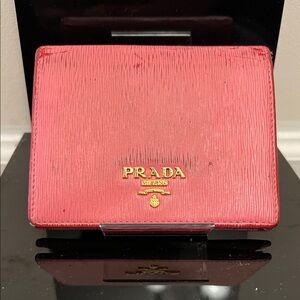 Prada Compact Wallet- Pink Leather